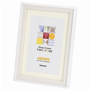 【納期約2週間】ナカバヤシ F-TMS-311-W ツートンフォトフレーム 2L判／KG判 ホワイト