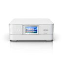 EPSON EP-886AW A4カラーインクジェット複合機 ホワイト発売日：2023年10月19日●コンパクト&スタイリッシュ。スマホからカンタン・キレイにプリントエプソンのカラリオシリーズ・A4カラー複合機モデル。スタイリッシュ＆コンパクトボディに6色インク搭載で写真も文書もキレイ！どなたでもお手軽にお使いいただけます。カラーバリエーションは3種類をご用意。ホワイトは触れても心地よいマット仕上げ、ブラックとレッドは個性が引き立つ光沢仕上げと、それぞれのカラーにあった質感を採用し、さまざまな空間にマッチします。さらに、使うときのこともトコトン考えた前面2段給紙を採用。よく使う用紙を2種類セット可能で、棚にもスッキリ置いたまま使えます。●スマホからの印刷もカンタン！スマホとの接続がカンタン！スマホを本体に近づけて機種名を選択するだけで接続が完了（Bluetooth LEを使ってWi-Fi Direct接続）、さらに、QRコード接続にも対応。また、アプリ「Epson Smart Panel」を使うことでスマホからプリンターの操作も可能になります。スマホに入っているPDFの文書や写真など、思い立ったらすぐにプリントすることができます。また、様々なレイアウトで写真をプリントできる「Epson Creative Print」や年賀状を作成できる「スマホでカラリオ年賀」など、豊富なアプリを用意しているのでスマホでプリントする楽しさが広がります。●エプソンなら購入後も安心。エプソンなら、ご購入後も安心してお使いいただけます。廃インクに関する困りごとにも対応。お客様自身で交換可能なメンテナンスボックスを採用しているので、ご自分でエラーを解消。さらにフチなし吸収材がいっぱいになった時にもフチあり印刷であれば、継続使用が可能です。また、プリンターをより長く安心してご利用いただくための5年サービスサポート「カラリオスマイルPlus」を本体の保証期間内にご購入いただくことで、ご利用いただけます。【仕様】最高解像度：5,760×1,440dpiインク：染料6色独立型液晶モニター：4.3型ワイドタッチパネルインターフェイス：Hi-Speed USB×2（パソコン用、外部記憶装置用）、IEEE802.11b/g/n（Wi-Fi 4）無線LAN：〇有線LAN：−ダイレクトプリント：メモリーカード、USBメモリー L版印刷スピード：約13秒（L版）印刷コスト（税込）/A4カラー：カメ（増量）使用時/約13.9円L判写真インク・用紙合計コスト（税込）：カメ（増量）使用時/約24.8円給紙方法：前面2段カセット、背面給紙（手差し1枚）給紙枚数（普通紙）：A4：最大101枚外形寸法（幅×奥行×高さ）※収納時：349×340×142（mm）外形寸法（幅×奥行×高さ）※使用時：349×527×184（mm）質量＊本体のみ：約6.7kgメーカー保証：持込修理本体1年間自動両面：〇ディスクレーベルプリント：〇