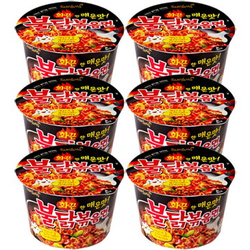 【三養】ブルダック炒め麺カップ 105g×6個セット　カルボブルダックポックムミョン 韓国インスタント麺 カルボナーラ味　カップ麺 プルダックポックンミョン 韓国ラーメン