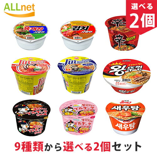 【まとめてお得】韓国カップラーメンセット 9種類から選べる2個セット 辛ラーメン 韓国ラーメン ジンラーメンカップ麺 ブルダック 炒め麺 チャパゲティ イカチャンポン 三養ラーメン アンソンタンミョン プルダックポックンミョン 八道 王カップラーメン