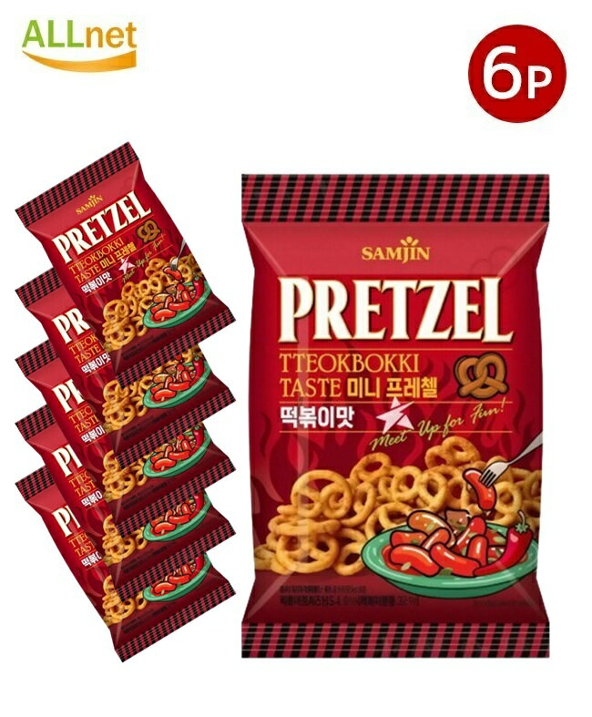 送料無料 Samjin プレッツェル トッポッキ味 70g×6袋セット 韓国スナック 甘辛お菓子 サムジン おつまみ 韓国おやつ 輸入食品 プリッツェル トッポギ風味 お菓子