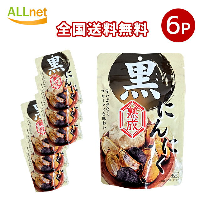 【全国送料無料】中国産 熟成黒にんにく 40g×6袋セットのサムネイル