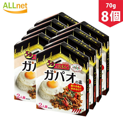 【送料無料】簡単！本格タイ料理調理セット 70g×8個セット ガパオの素　約2人前 タイ料理 調味料 バジル炒め エスニック料理 ひき肉料理 ガパオライス