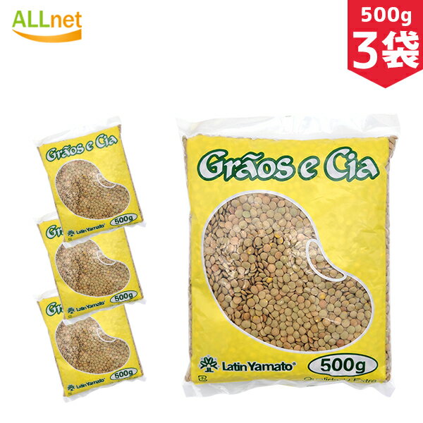 【送料無料】レンテル (レンズ豆) 500g×3袋 アメリカ産 ラテン大和 レンズ 豆 乾燥 ヒラマメ ブラウン レンテル 茶色 lentejas lentilha Latin Yamato