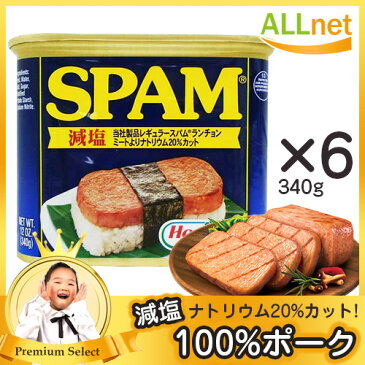 【Allnet】ホーメル スパム SPAM ナトリウム 20%カット 6缶 340g