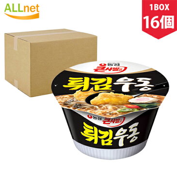 【まとめてお得・送料無料】農心 天ぷらうどんカップ麺　天ぷらうどん　111g×16個セット（1BOX)　カップ麺　ラーメン　韓国ラーメン　韓国食品　韓国料理