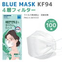 【送料無料】KF94 3Dマスク Lサイズ 100枚セット バードマスク 芸能人マスク ホワイト マスク 大人用 KF(Korea Filter)94 韓国製 白 黒 3D立体マスク 4段階フィルター