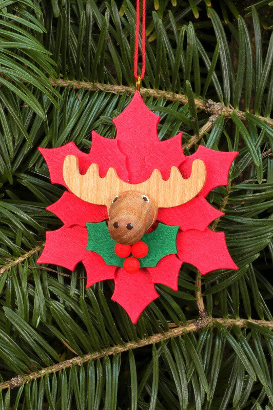 CHRISTIAN ULBRICHT/����֥�ҥȡ������ʥ��ȡ� �ݥ��󥻥����ȥإ饸�� �ɥ��Ĥ��ڹ����� ���ꥹ�ޥ��ĥ꡼ ���� �����ե��� �ޥ����å� �ܾ� ���� �ץ쥼��� £��ʪ ���襤�� POINSETTIA WITH ELK ORNAMENT 100429