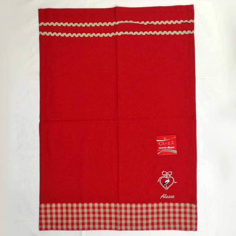 Sde サエラ 綿100％ デザイン キッチン マット KITCHEN TOWEL PETIT COEUR レッド フランス 50cm 70cm 8340090