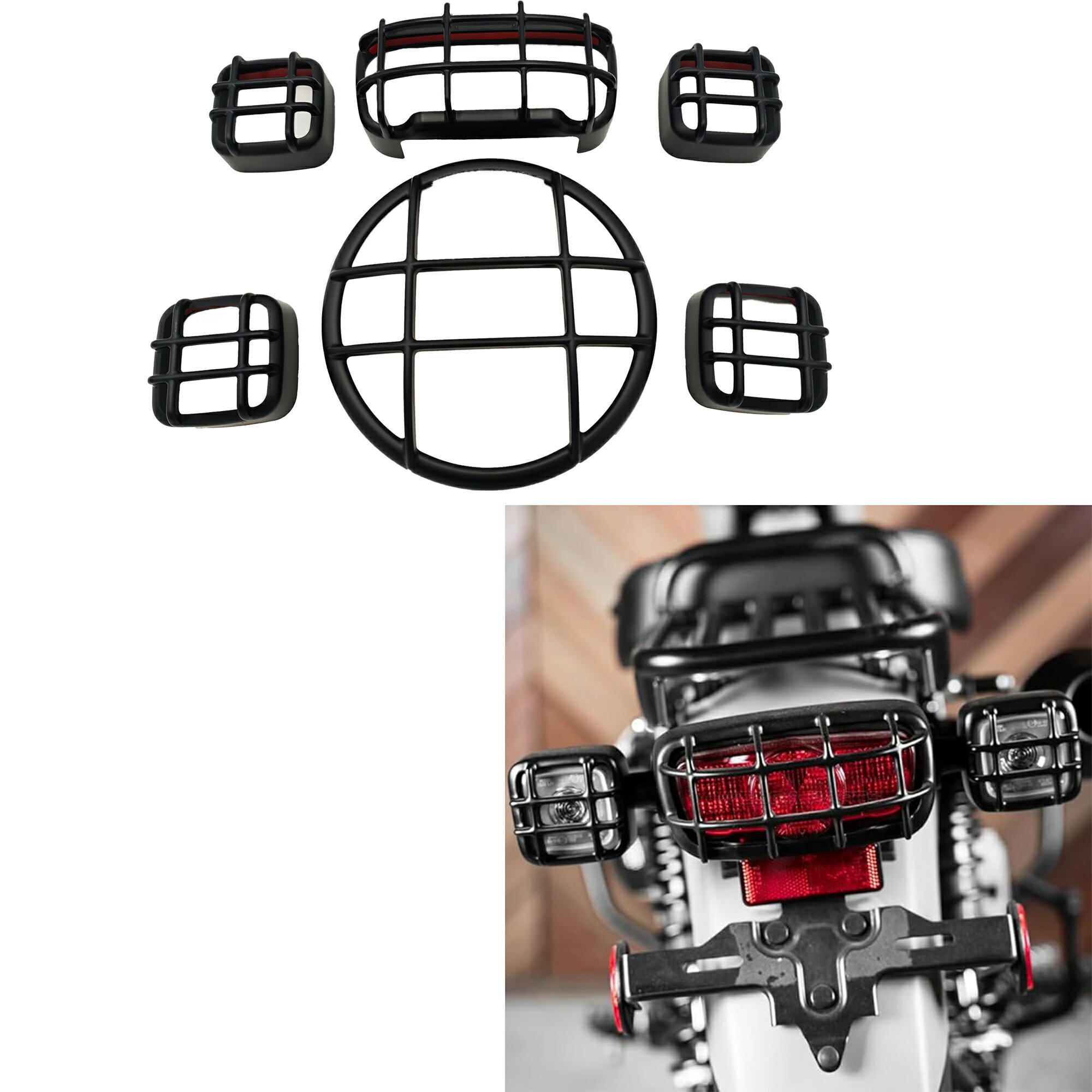 Yoothi 互換品 ホンダトレイル 125 ハンターカブ CT125 2020-2023用新しいランプシェードターンシグナルランプシェードテールライトシェード修正されたフェンスネットランプシェル車のライト保護カバーオートバイアクセサリー ct125 ハンターカブ