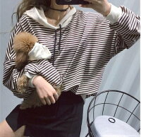 ボーダーパーカー (XS、S、M、L、XL、2XL)かわいい Dog ペットウェア 犬服 犬の服 服 トイプードル XS S M L XL 2XL ペアルック チワワ ダックス 