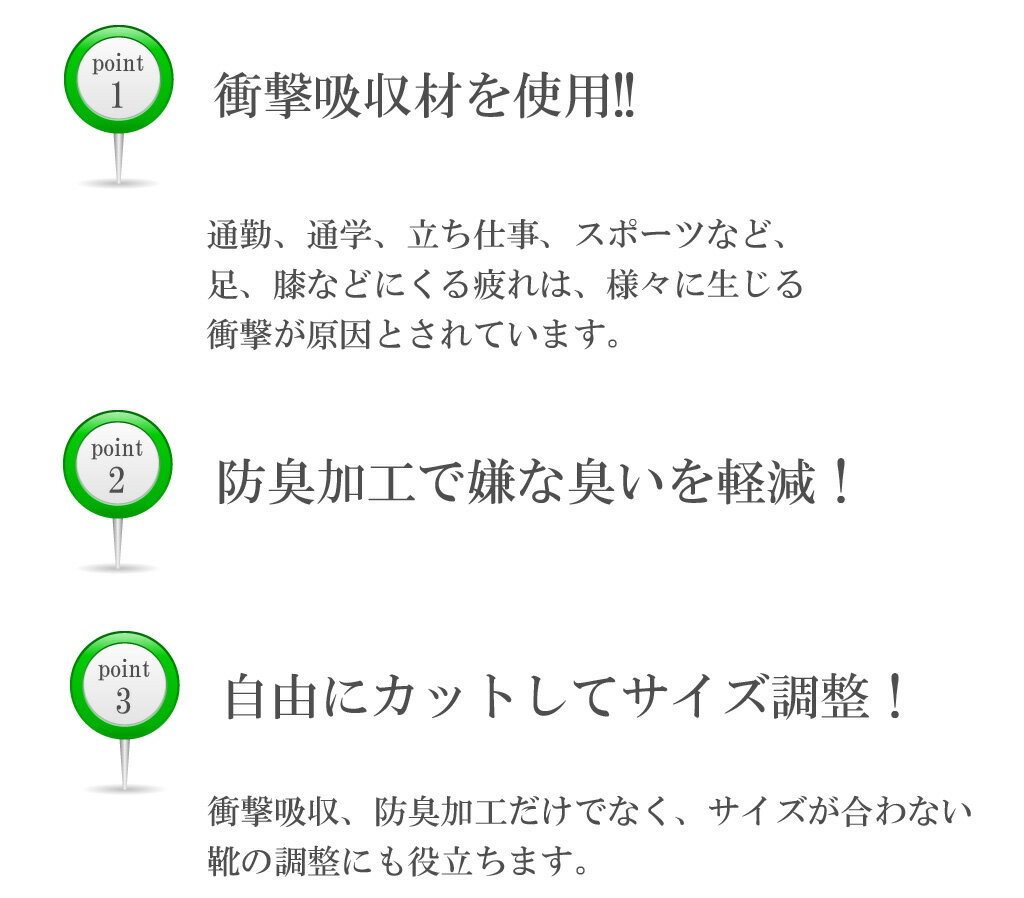 インソール【2足分(4枚)セット】 中敷き 中敷 10万個完売 自分でサイズ調整可能 衝撃吸収インソール　防臭加工も ブーツ スニーカー レインブーツ ビジネスシューズ 革靴 ウォーキングシューズ の中敷きに　02P03Sep16