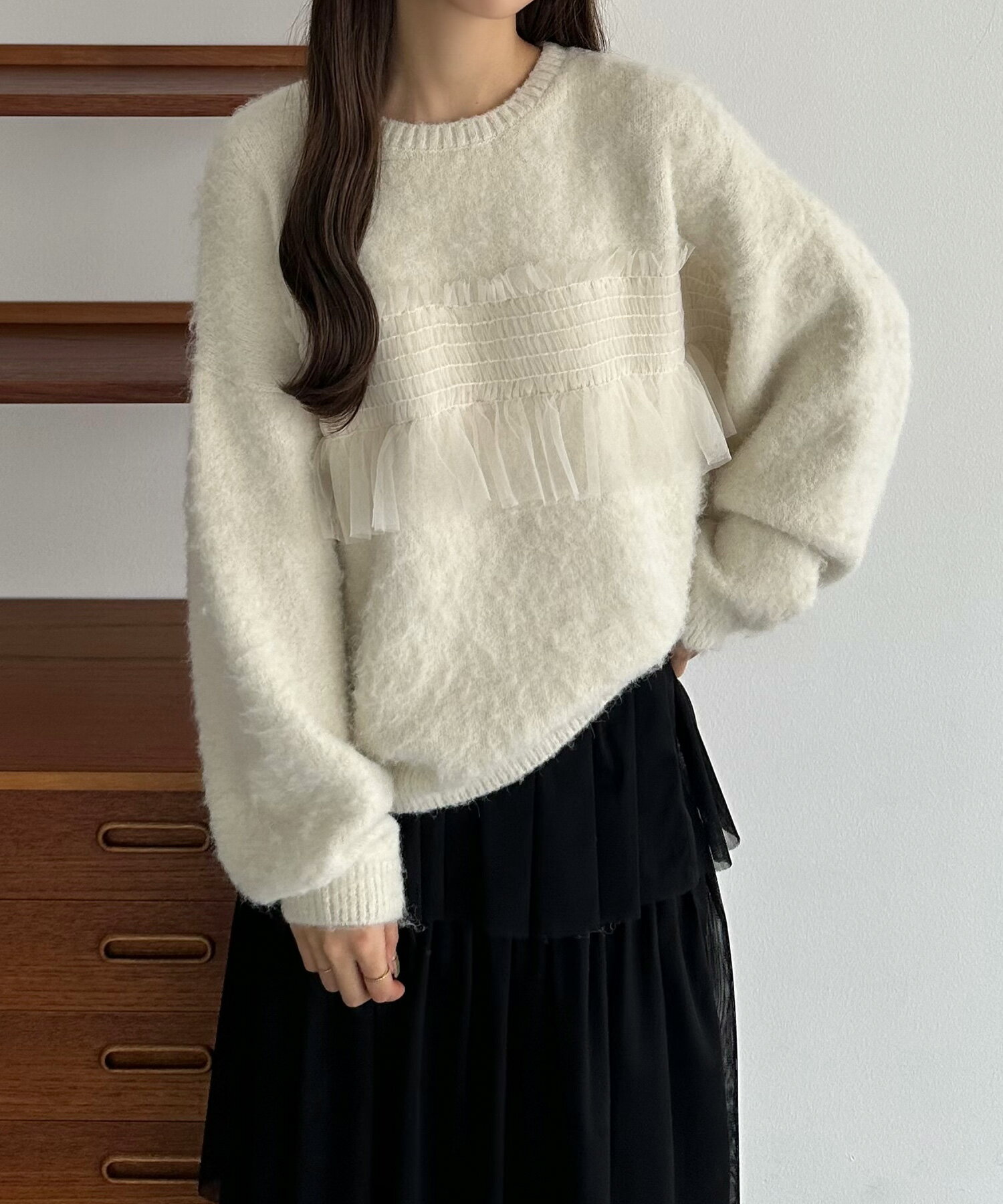 callautia チュールシャギーニット