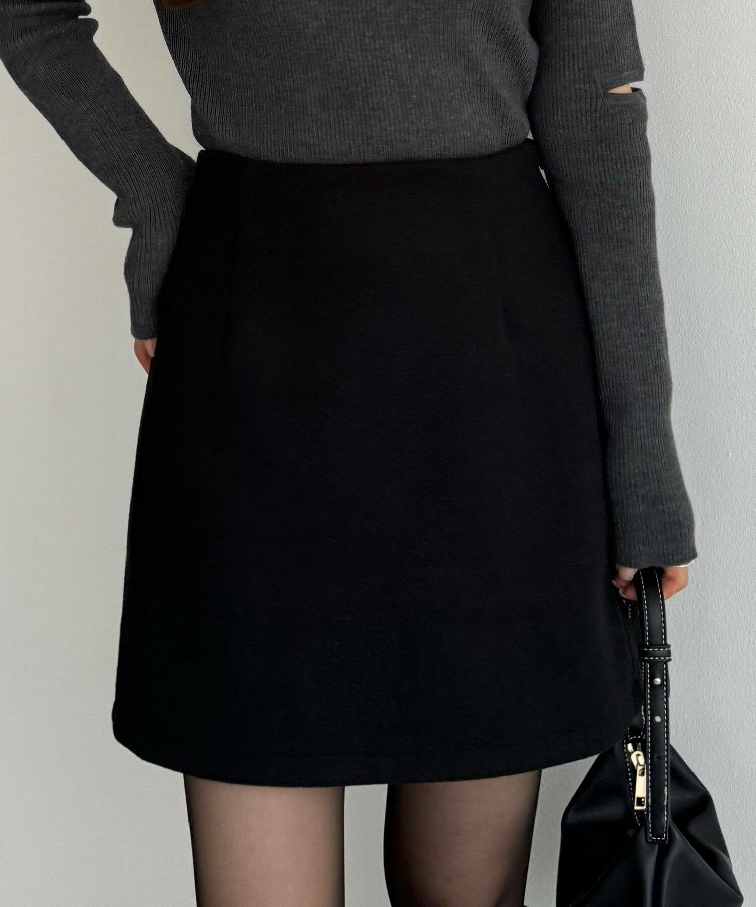 callautia ウールライク起毛ミニスカート（インナーパンツ付き）