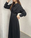 カシュクールデザインプリーツワンピース