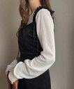 FILLOU ベロアフリルノースリーブワンピース