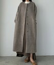 Louere シャギーノーカラーコクーンロングコート