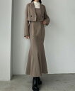 Louere ヘリンボーンショートジャケット&マーメイドキャミワンピースSET