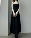 Louere ウエストタックフレアキャミワンピース