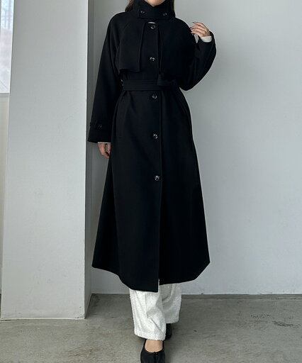 Louere 2wayステンカラーロングコート Louere 2wayステンカラーロングコート