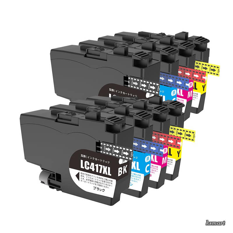 【送料無料】LC417XLC LC417XLM LC417XLY 大容量 4色セット×2 ブラザー対応 互換インク 残量表示機能付 ISO14001/ISO9001認証工場 (LC417 LC417XL)
