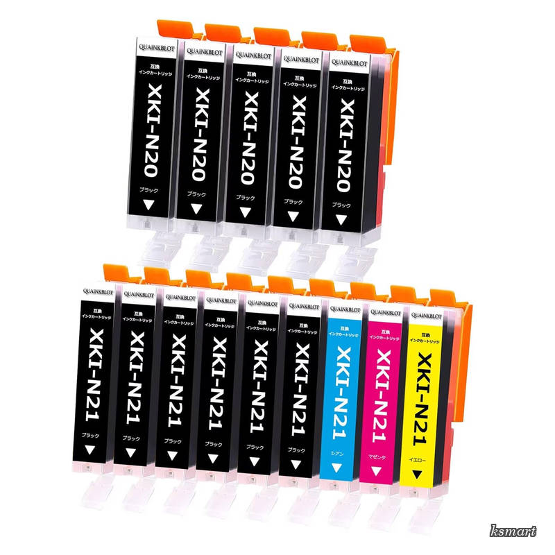 【送料無料】XKI-N21BKブラック*6本/Cシアン/Mマゼンタ/Yイエロー各1本合計14本セットCanonプリンター対応インクタンク 純正インクと同等汎用インク対応機種:PIXUS XK100 XK110 XK120 XK130 XK140 XK500 XK510 ksmart00-10031221 ksmart パッケージ画像