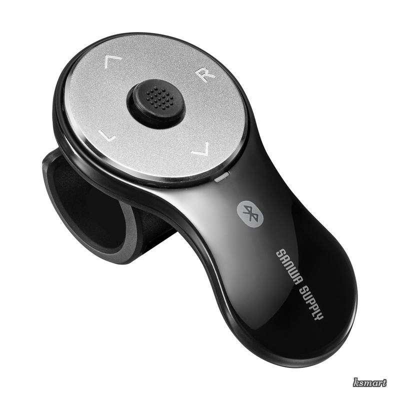  リングマウス Bluetooth 充電式 PowerPoint・Keynote操作対応 Windows/Mac 5ボタン フィンガーマウス ブラック 400-MABT156BK2