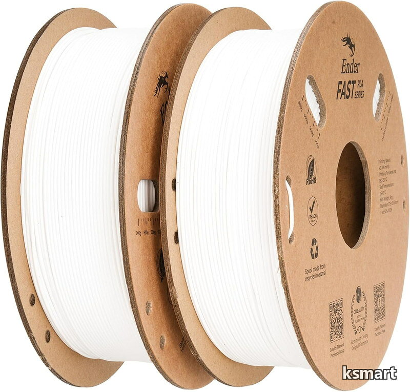 Creality Ender-Fast-PLA フィラメント 2パックセット 高速印刷30-300mm/s 1.75mm径 1kg*2パック合計2kg 寸法精度±0.03mm 3Dプリンター用フィラメント もつれ