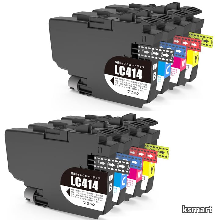 【送料無料】インク LC414-4PK 4色パック×2セット インクカートリッジ LC414 brother 互換インク プリンター DCP-J1200N 純正よりお得 LC414BK LC414C LC414M LC414Y ksmart00-10047167 ksmart パッケージ画像