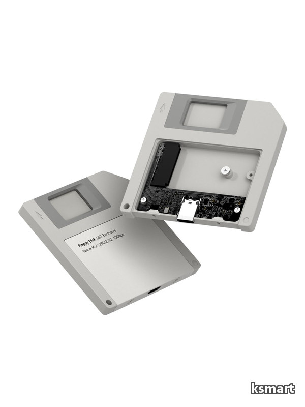 SSDエンクロージャ フロッピーディスクスタイル USB 3.2 Gen2 10Gbps to NVMe PCI-E M.2 2230/2242 SSDケース M.2 外付けハードドライブエンクロージャ MacBoo