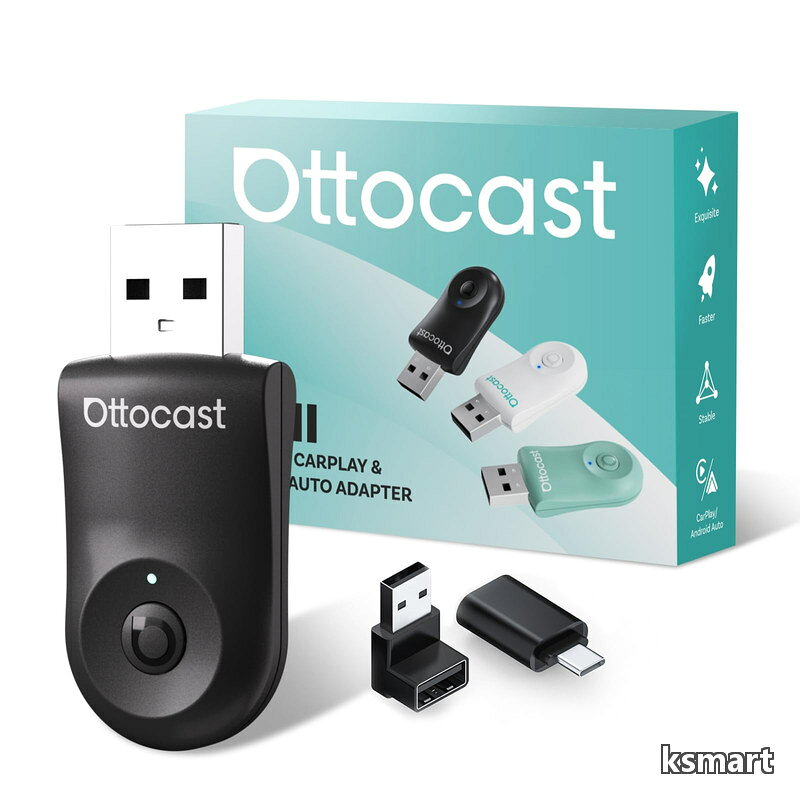 Mini ワイヤレスCarPlay/Android Autoアダプター 純正有線CarPlay/Android Auto対応車専用 98%以上の車種適用 Bluetooth/音楽/音声コントロール/GPSナビゲーシ