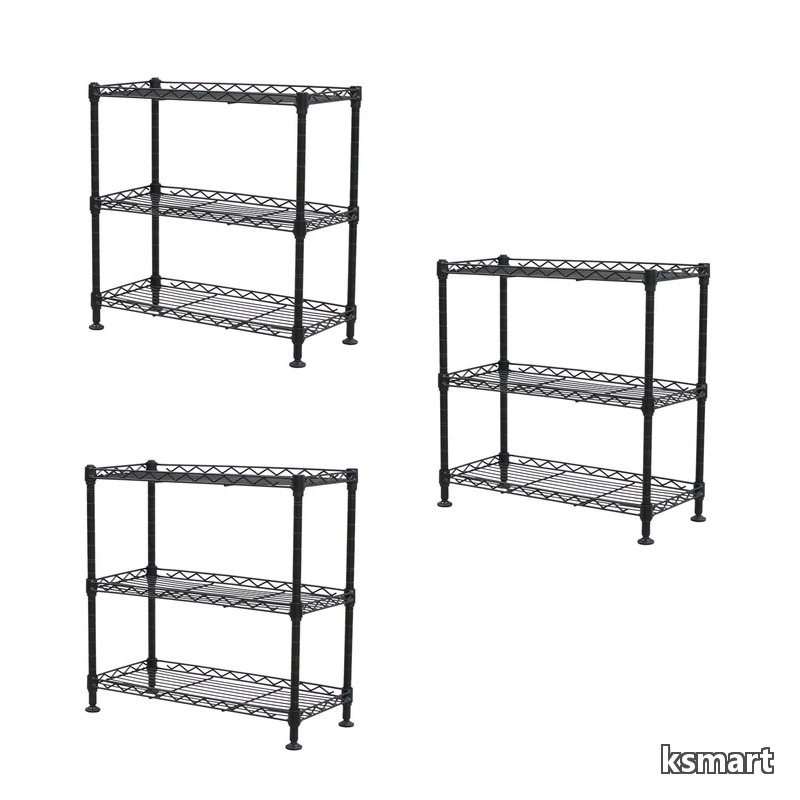 【送料無料】AIS ミニラック3段 3個セット 幅45×奥行20×高さ45cm ブラック KSMN-3D...