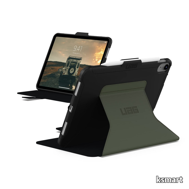 ARMOR GEAR iPad 10.9"(第10世代/2022)用 SCOUT FOLIO(手帳型) 耐衝撃ケース ブラック/オリーブ  UAG-IPD10SF-BK/OL