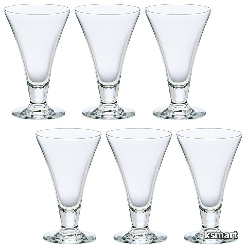 乐天商城 - 【送料無料】H?AXドレッシー パフェグラス クリア 290ml 6個セット 日本製 デザート サンデー 容器 カップ ガラス おしゃれ アイスクリーム クリームソーダ 足付き 喫茶店