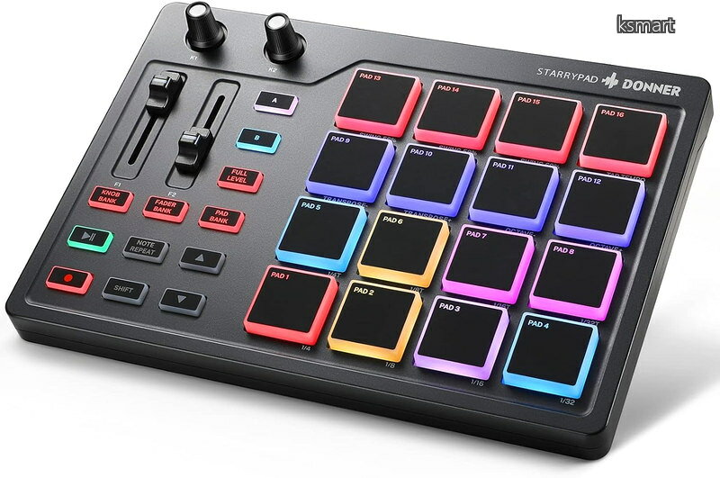 MIDIコントローラー 16パッド USB Type-c 音楽制作 バックライト付き 日本語取扱説明書 STARRYPAD