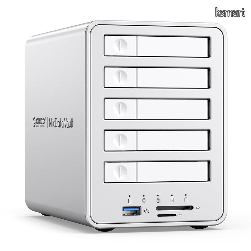【送料無料】オールフラッシュ SSDケース 5台 8TB*5 RAIDケース 10Gbps USB3.2 Gen2接続 7-9.5mm 2.5インチSSD/HDD対応 デイジーフェイス機能付き アルミ合金制 SSD 外付け