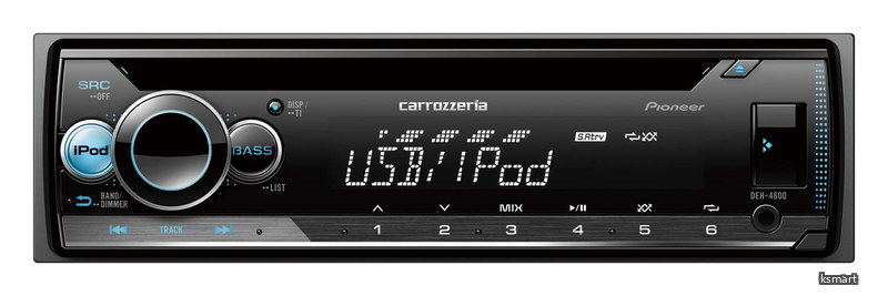 【送料無料】カーオーディオ DEH-4600 1D CD USB iPod iPhone AUX DSP カロッツェリア