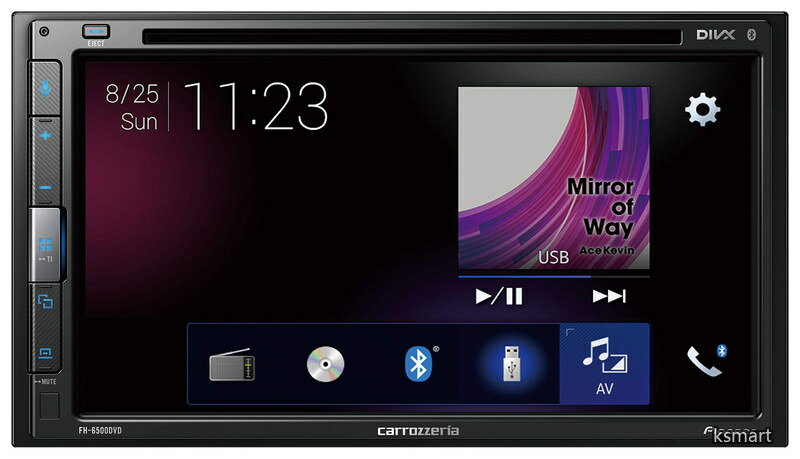 【送料無料】ディスプレイオーディオ FH-6500DVD 6.8インチ 2D CD DVD USB Bluetooth iPod iPhone AUX DSP カロッツェリア