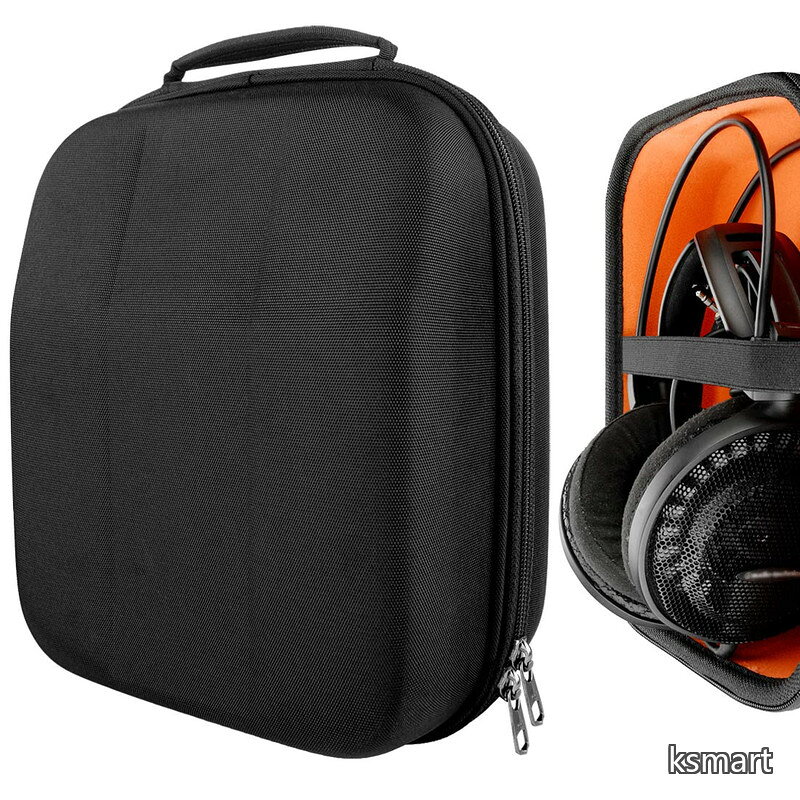 ケース Sheild ヘッドホンケース 互換性 ハードケース 旅行用 ハードシェルケース オーディオテクニカ Audio-Technica ATH-AD900X ATH-AG1X ATH-AD500X ATH-R70X に対応 収納ポーチ付き (ブラック)