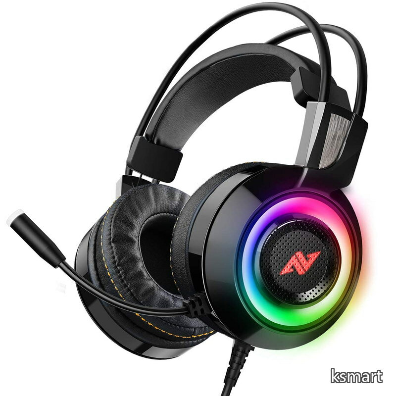 【送料無料】エイービコンコア REAL 7.1効果音 鮮やかな振動 RGB LEDライト マイク付きヘッドホン 284 x 238 x 114mm