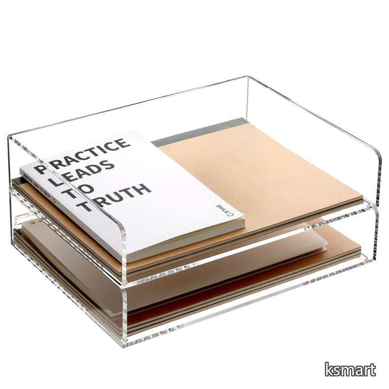 【送料無料】5mm厚アクリル製 【2個セット】レタートレー レターケース a4 横 書類整理 ユースフルA4ラック 小物入れ 文房具収納 オフィス おしゃれ 横型 長さ31.5cm x 幅22.5cm x 高さ7cm/個 2個セット