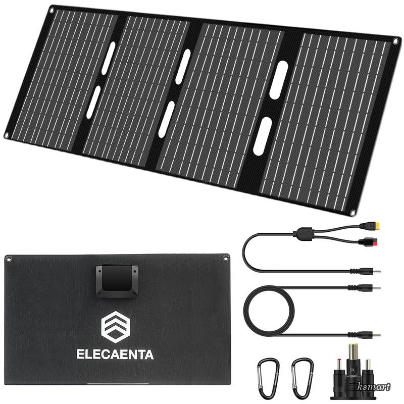 60W ソーラーパネル PD30W QC3.0 DC18V 充電対応 小型軽量 IP68防水 折りたたみ式 ETFE 単結晶 ソーラーチャージャー スマホ/タブレット/モバイルバッテリー/ポータブル電源充電用 車中泊 キャンプ アウトドア 防災