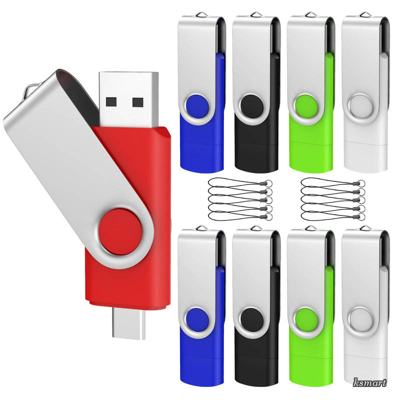 USBメモリ 16GB 10本セット USB2.0 + Type-C デュアルコネクタ フラッシュドライブ iPhone16/15 Android スマホ パソコン タブレット Mac iPad 対応
