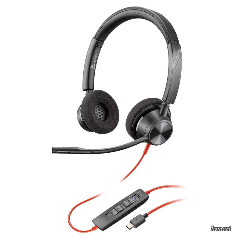 有線ヘッドセット Blackwire 3320 (国内正規品) USB-C 接続 マイクロソフト認定 ノイズキャンセリング マイク付き 軽量  windows mac Chrome Web会議用 イヤホン マイク (旧 Plantronics プラントロニクス Polycom ポリ