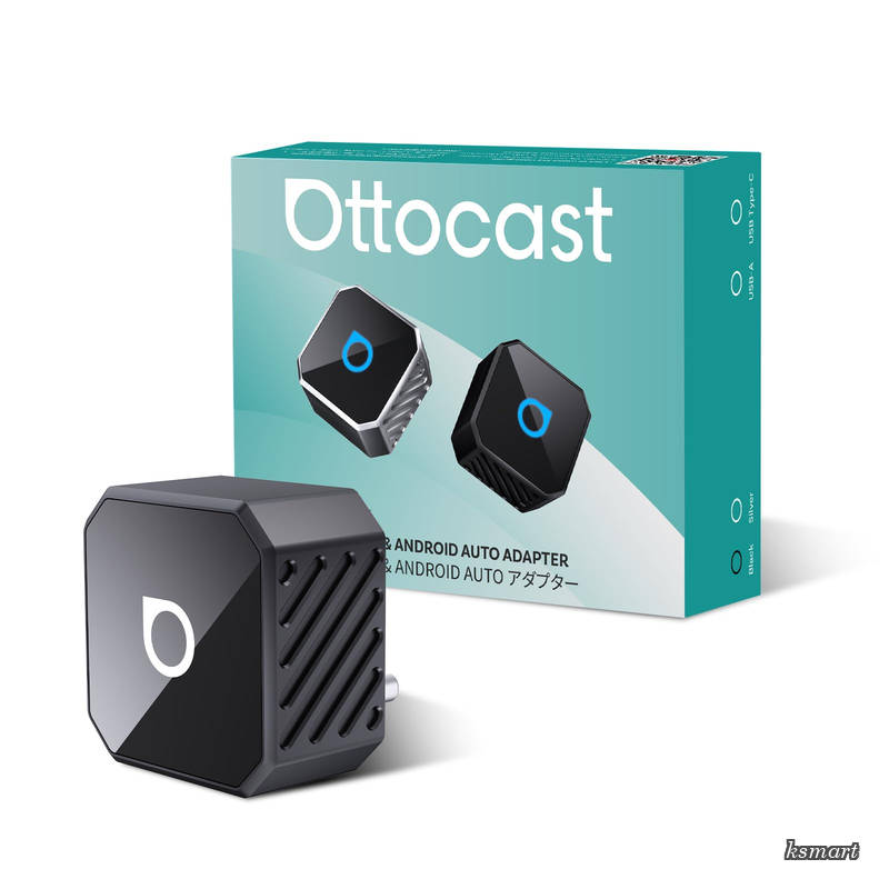 Ottocast Mini Pot (USB Type-C専用)ミニ CarPlay&Android Auto ワイヤレスアダプター 2025新型 カープレイ＆アンドロイドオート無線化 iPhone＆Androidスマホ用 純正有線CarPlay／Android Auto搭載車適合 ナビ 音楽 カーアクセサリー 接続簡