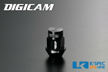 DIGICAM アルミレーシングナット 16本セット 19HEX 袋タイプ 35mm/ブラック