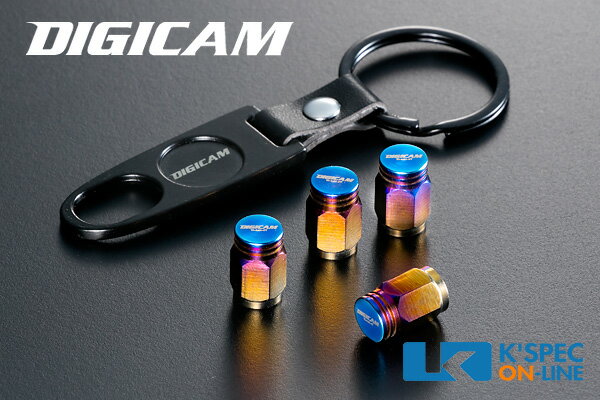 DIGICAM チタンバルブキャップ4P キーホルダー付き