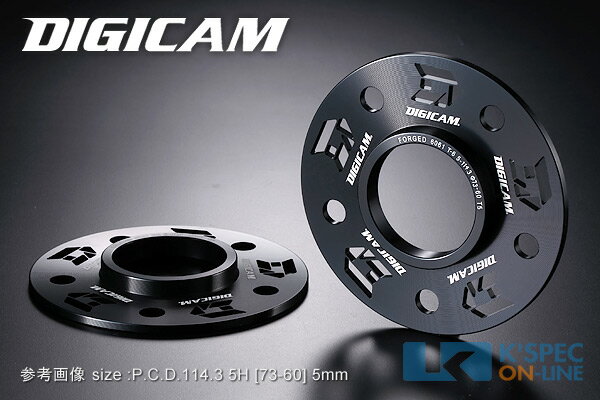 DIGICAM D-SLITハブリング付スペーサーP.C.D.100-5H （5mm） 2枚セット