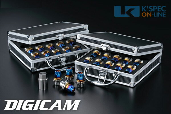 DIGICAM チタンレーシングナット 24本セット トヨタ純正 7角M14袋タイプ 43.5mm/ローレットタイプ