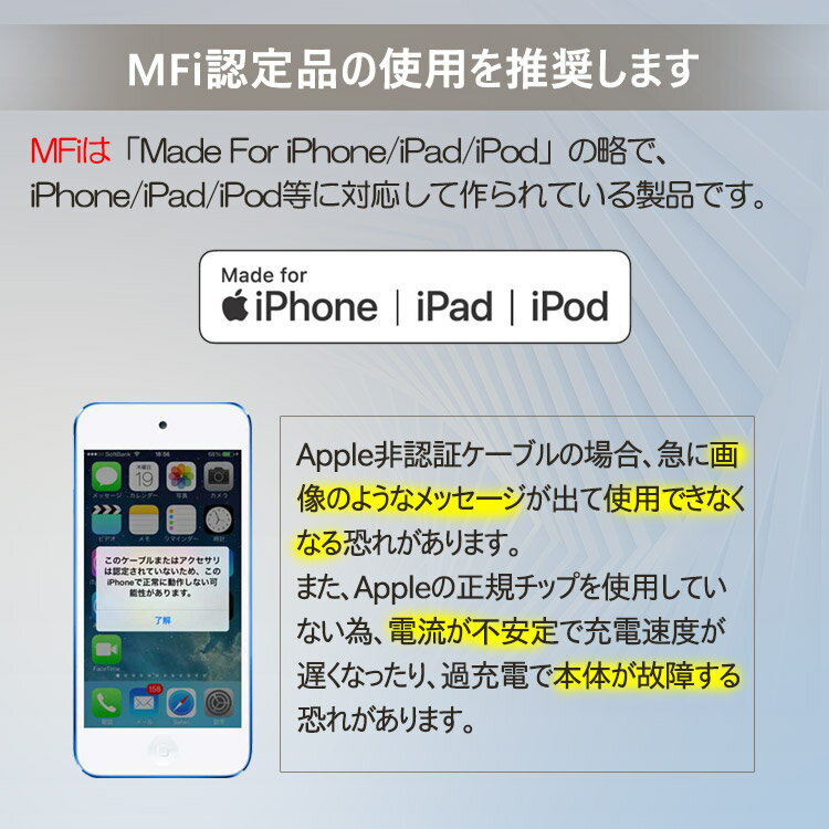 iPhone iPad 急速充電 データ転送 ケーブル type-c ケーブル 絡まない Apple MFi認証取得 / PD対応 / 急速充電 lightning ケーブル ライトニングケーブル Lightningケーブル 30W 3A スマホ 充電ケーブル スマホ タブレット タイプc 3